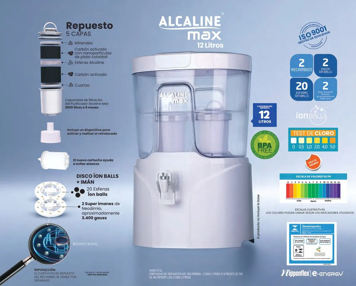 Alcaline Max Wasserfilter 12 Liter